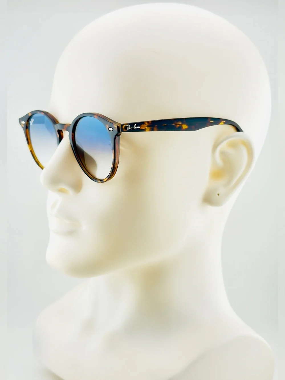 Ray-Ban Sunglasses RB2180 Polished Light Havana Frame with Gradient Blue Lenses